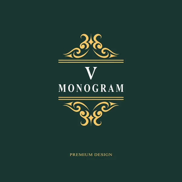 Beautiful Monogram Elegant Emblem Art Logo Design Letter Graceful Template — Stock Vector