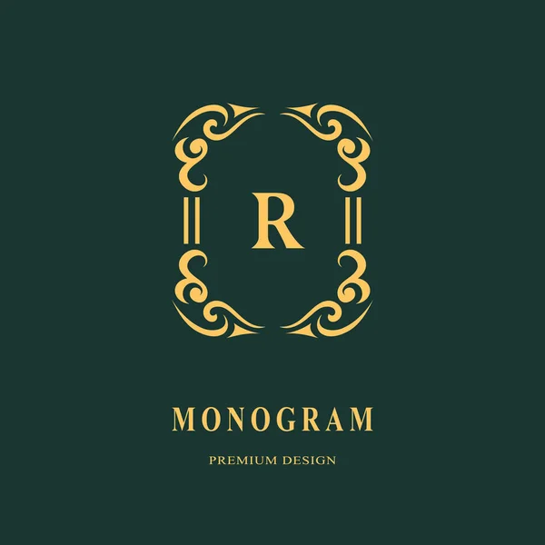 Hermoso Monograma Elegante Emblema Diseño Logotipo Arte Carta Plantilla Elegante — Vector de stock