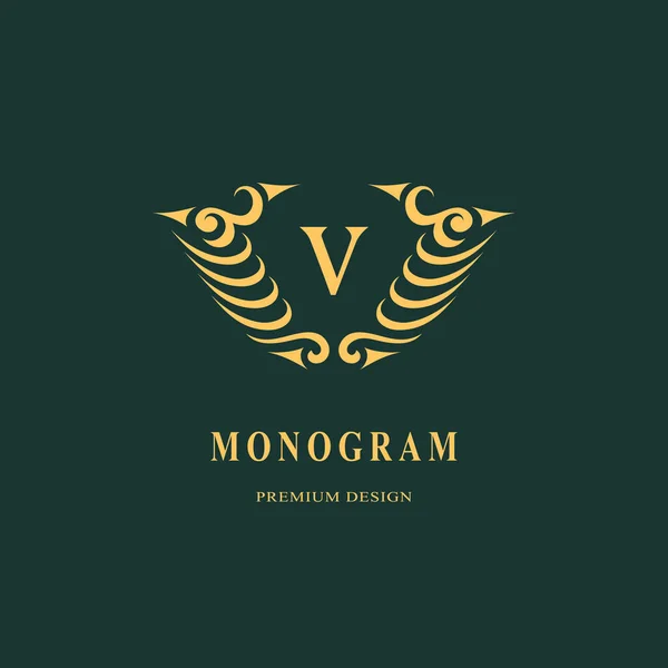 Beautiful Monogram Elegant Emblem Art Logo Design Letter Graceful Template — Stock Vector