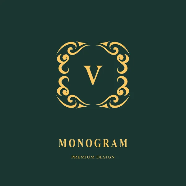Hermoso Monograma Elegante Emblema Diseño Logotipo Arte Carta Plantilla Elegante — Vector de stock