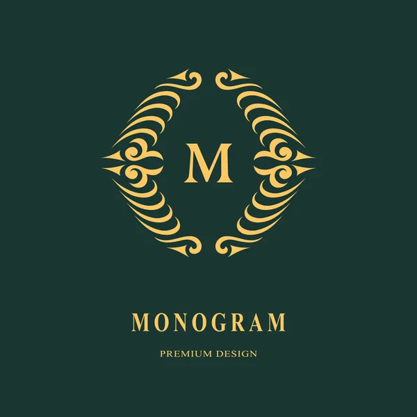 Hermoso Monograma Elegante Emblema Diseño Logotipo Arte Carta Plantilla Elegante — Archivo Imágenes Vectoriales