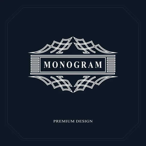 Beautiful Line Monogram Elegant Emblem Art Logo Design Graceful Template — Stock Vector
