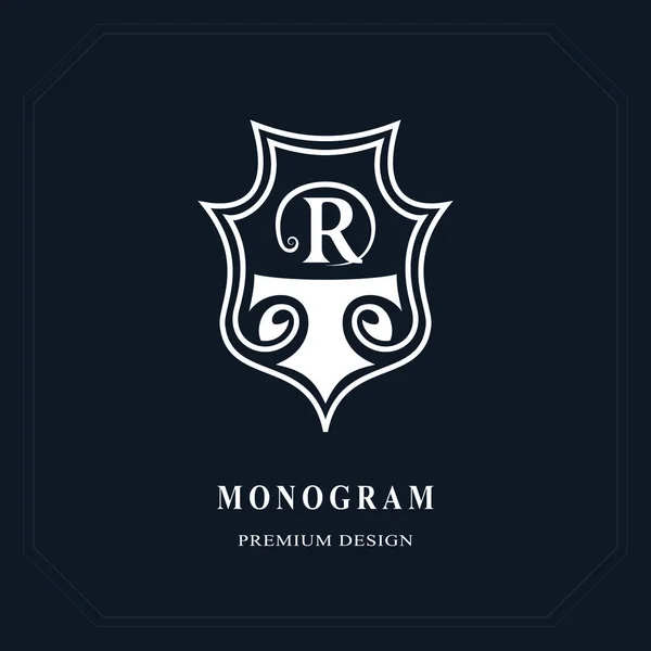 Beau Monogramme Ligne Élégant Emblème Design Logo Art Lettre Modèle — Image vectorielle