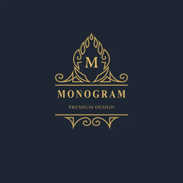 Monogram Tasarım Öğeleri Zarif Şablonu Kaligrafi Zarif Hat Sanat Logo — Stok Vektör
