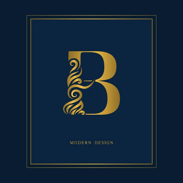 Gold Elegant Letter Graceful Royal Style Calligraphic Beautiful Logo Vintage — Stock Vector
