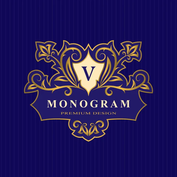 Elementos Diseño Gold Monogram Plantilla Elegante Caligrafía Elegante Logo Línea — Vector de stock