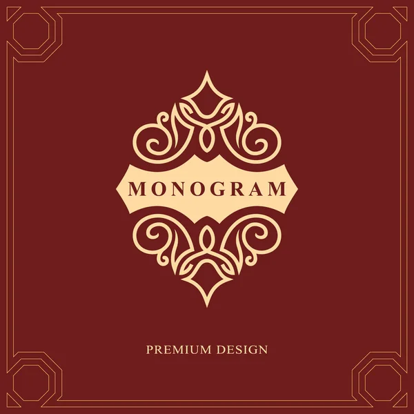 Monograma Elementos Design Modelo Gracioso Caligráfico Elegante Linha Arte Logotipo — Vetor de Stock