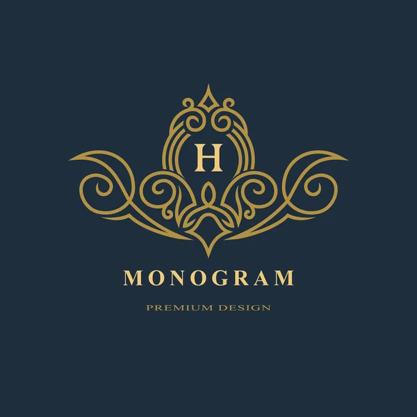 Monogramm Gestaltungselemente Anmutige Vorlage Kalligrafisch Elegante Linie Kunst Logo Design — Stockvektor