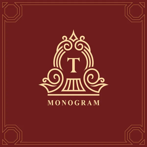 Monogram Design Elemek Kecses Sablon Kalligrafikus Elegáns Sor Művészeti Logo — Stock Vector