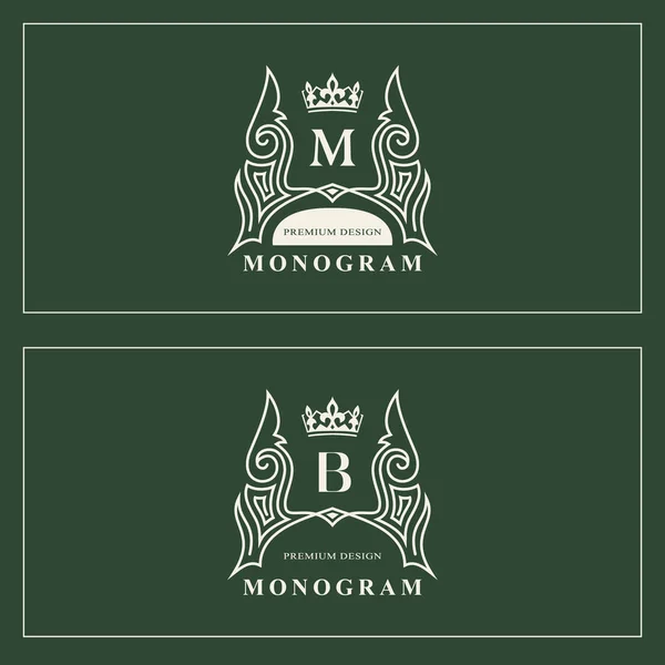 Monogramm Gestaltungselemente Anmutige Vorlage Kalligrafisch Elegante Linie Kunst Logo Design — Stockvektor