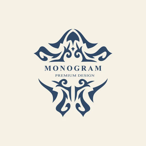 Monograma Elementos Design Modelo Gracioso Forma Abstrata Caligráfico Elegante Linha —  Vetores de Stock