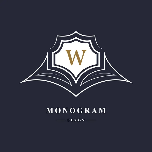 Monograma Elementos Design Modelo Gracioso Caligráfico Elegante Linha Arte Logotipo —  Vetores de Stock