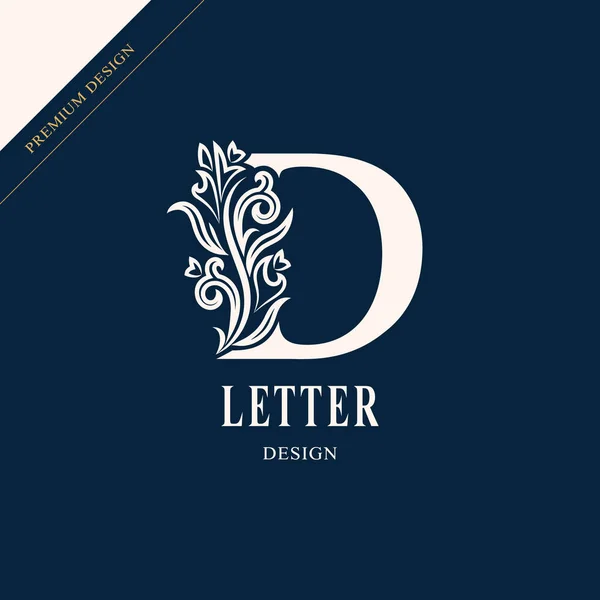 Κομψό Γράμμα Χαριτωμένο Βασιλικό Στυλ Καλλιγραφικό Όμορφο Λογότυπο Vintage Σχέδιο — Διανυσματικό Αρχείο