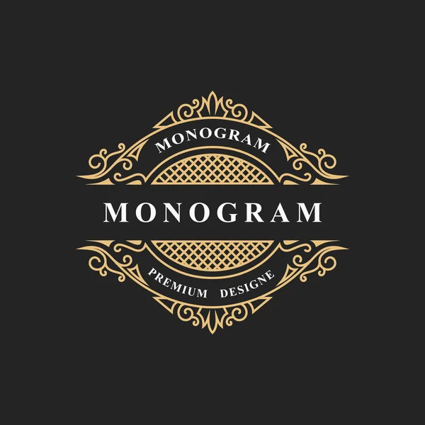 Monogram Design Elements Graceful Template Calligraphic Elegant Line Art Logo — Stock Vector