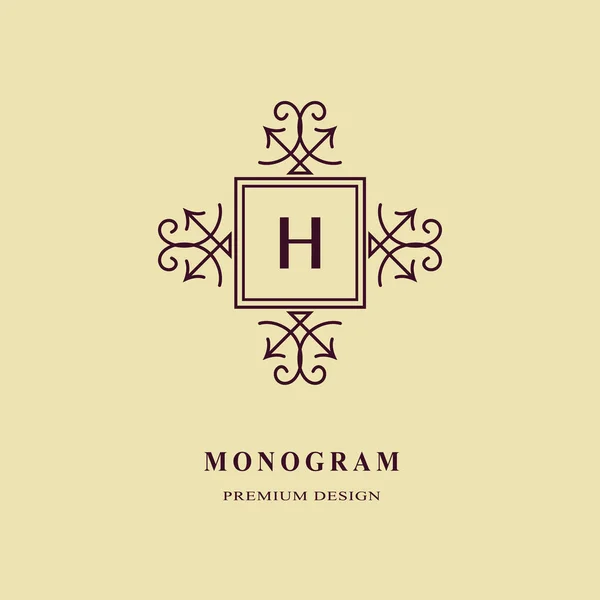Eléments Conception Monogramme Modèle Gracieux Calligraphie Élégante Ligne Art Logo — Image vectorielle