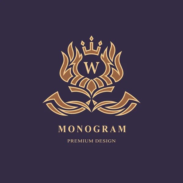 Monogram Designelement Graciösa Mall Kalligrafiska Elegant Linje Konst Logotypdesign Versal — Stock vektor