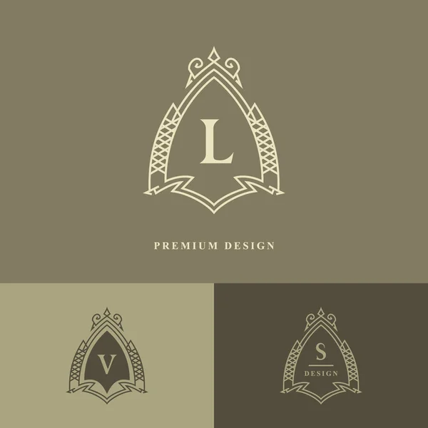 Eléments Conception Monogramme Modèle Gracieux Calligraphie Élégante Ligne Art Logo — Image vectorielle