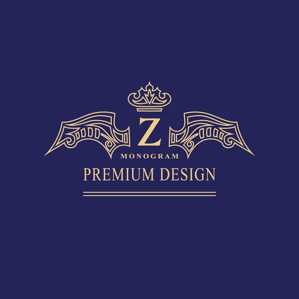 Monogram Design Elements Graceful Template Calligraphic Elegant Line Art Logo — Stock Vector