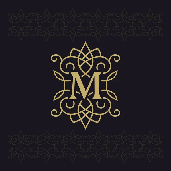 Velké Písmeno Krásná Monogram Elegantní Logo Kaligrafické Design Luxusní Znak — Stockový vektor