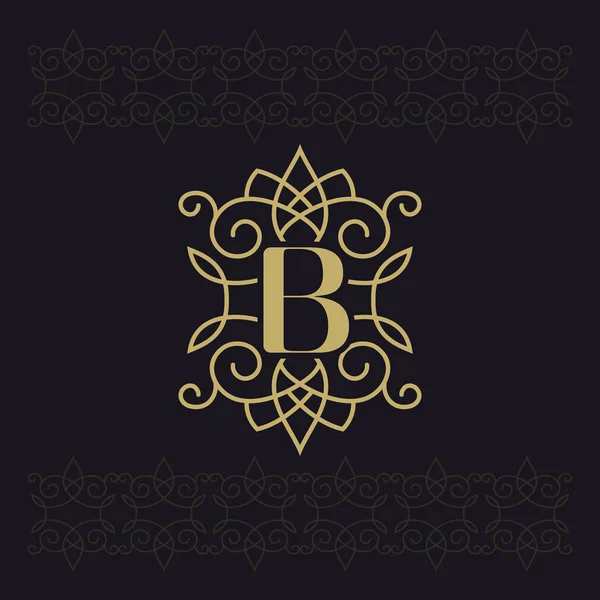 Carta Maiúscula Belo Monograma Logotipo Elegante Design Caligráfico Emblema Luxo —  Vetores de Stock