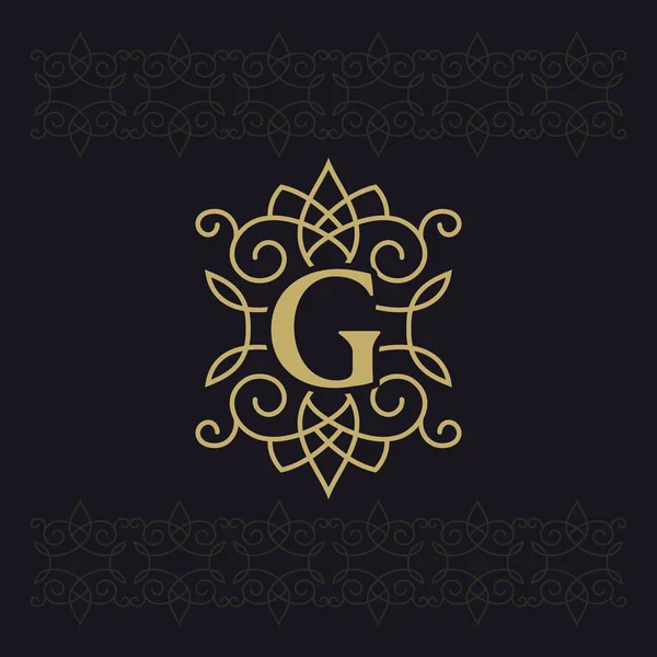 Velké Písmeno Krásný Monogram Elegantní Logo Kaligrafické Design Luxusní Znak — Stockový vektor