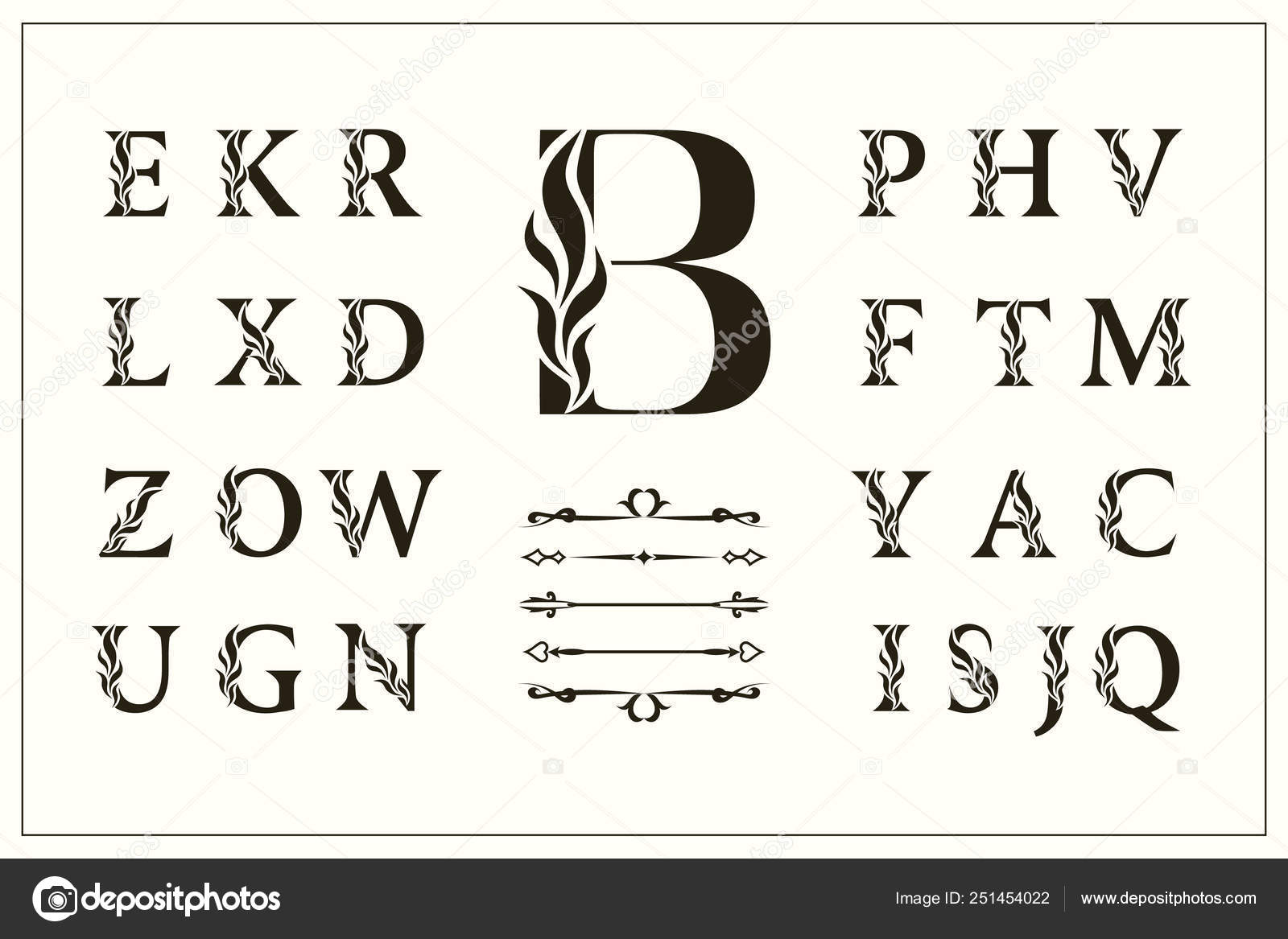 Elegant English Alphabet Letters: Vector Art