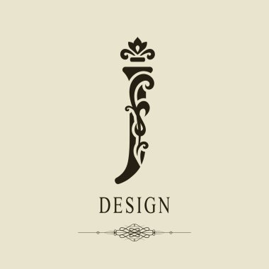 Elegant Capital letter J. Graceful royal style. Calligraphic beautiful logo. Vintage floral drawn emblem for book design, brand name, business card, Restaurant, Boutique, Hotel. Vector illustration clipart