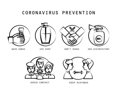 Coronavirus önleme simgesi logo illüstratörü