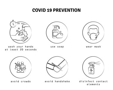 Coronavirus önleme simgesi logo illüstratörü