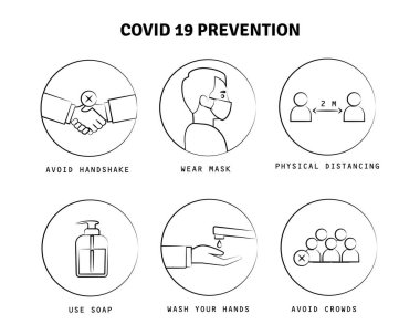 Coronavirus önleme simgesi logo illüstratörü