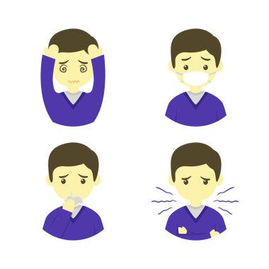 Grip Hastalığı İllüstrasyonlu İnsanlar