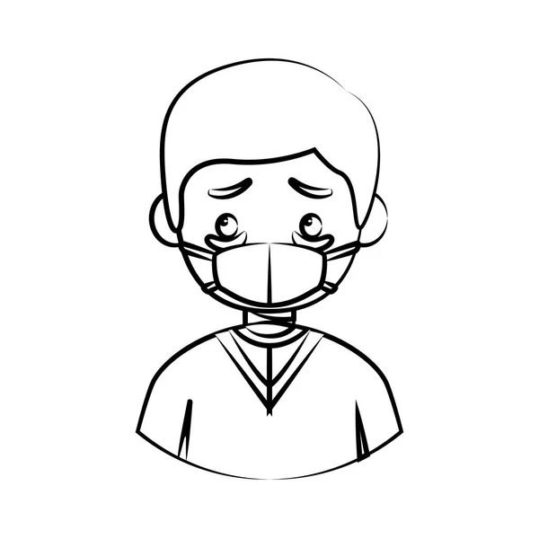 Personas Con Enfermedad Gripe Ilustración — Vector de stock