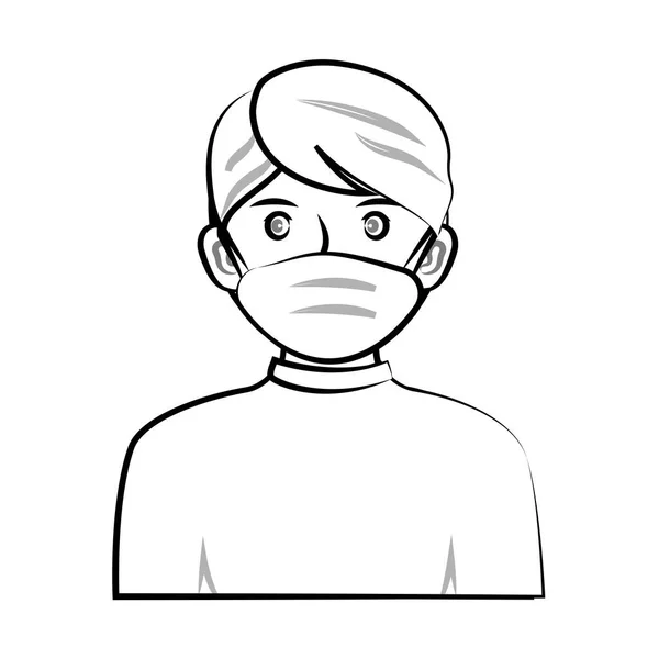 Personas Con Máscaras Faciales Ilustración — Vector de stock