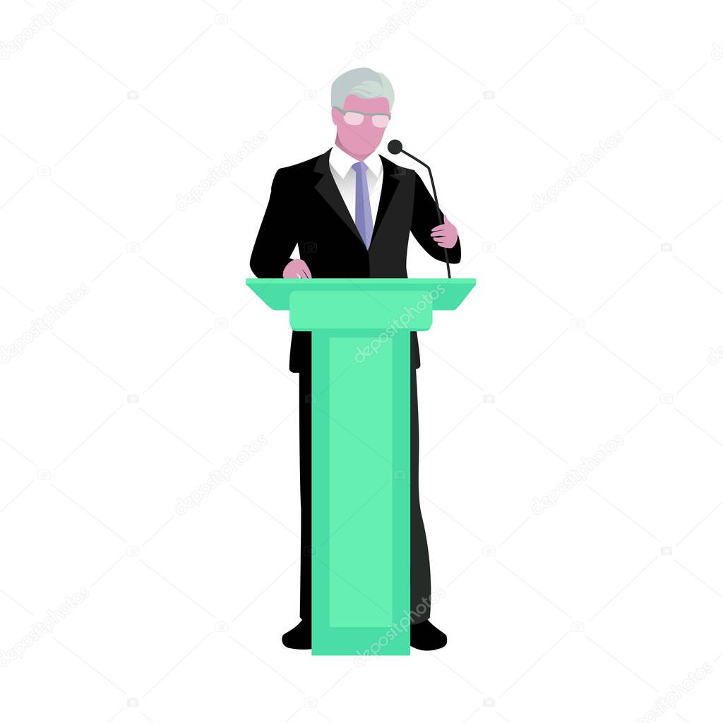 Public speaking in office illustration