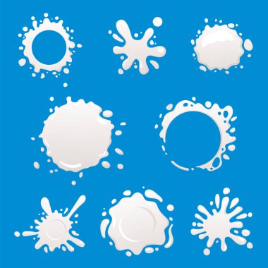 Tasarımınız vektör süt logo öğesi için kavramı. Yoğurt veya krem simgeler ve sıçraması.