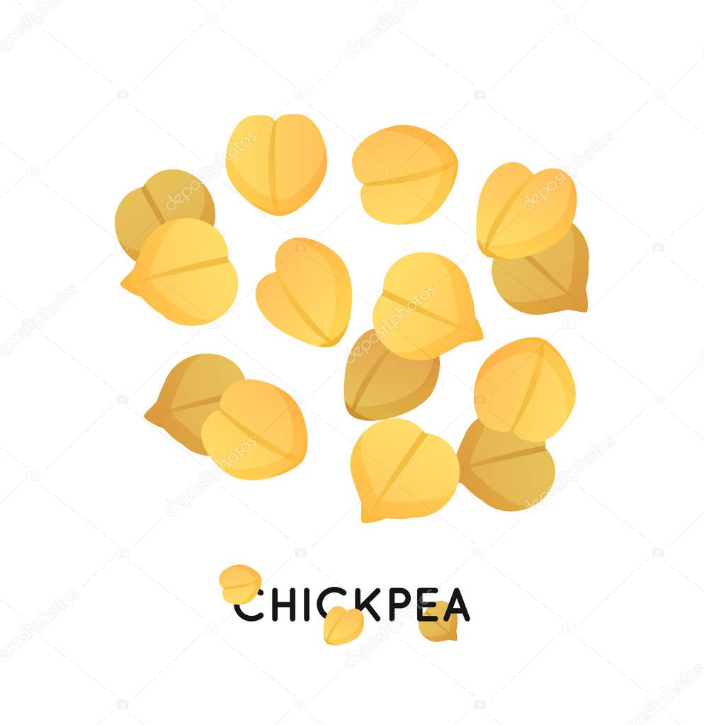 Agro culture chickpea seeds icon. Cereals chickpea illustration.