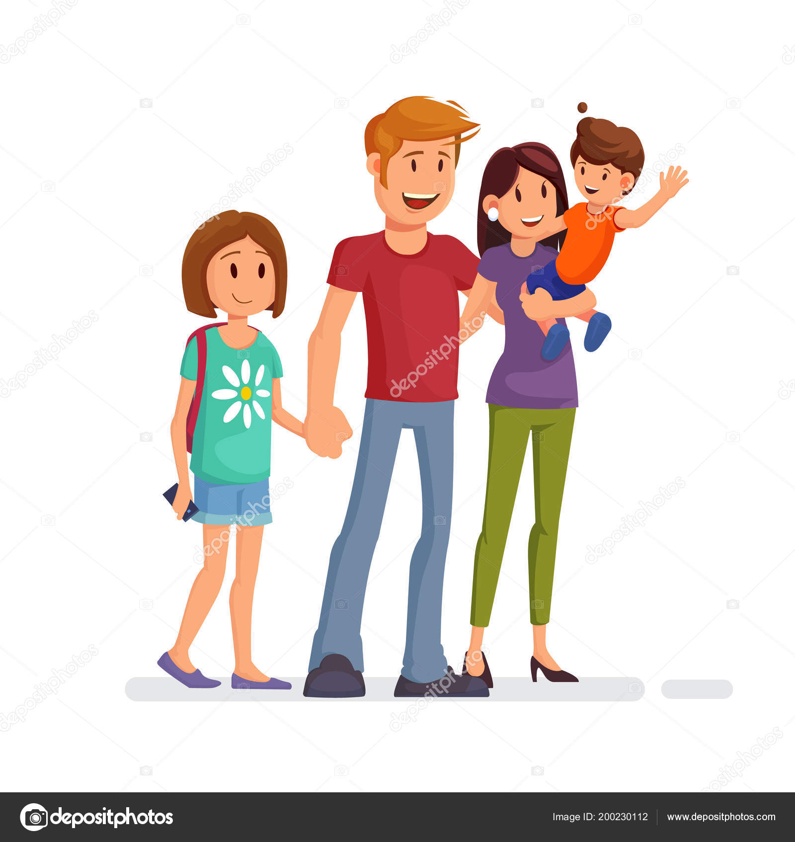 Happy Family Dad Mom Son Daughter Together Vector Illustration Cartoon Stock Vector Image by ©Vivali #200230112 Happy Family Dad Mom Son Daughter Together Vector Illustration Cartoon Stock Vector Image by ©Vivali #200230112
