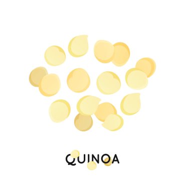 Bir avuç quinoa tohum. Hububat quinoa illüstrasyon.