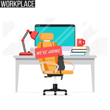 Açık pozisyon işleri, istihdam konsept illüstrasyon düz vektör stili. İş vacancy illüstrasyon.