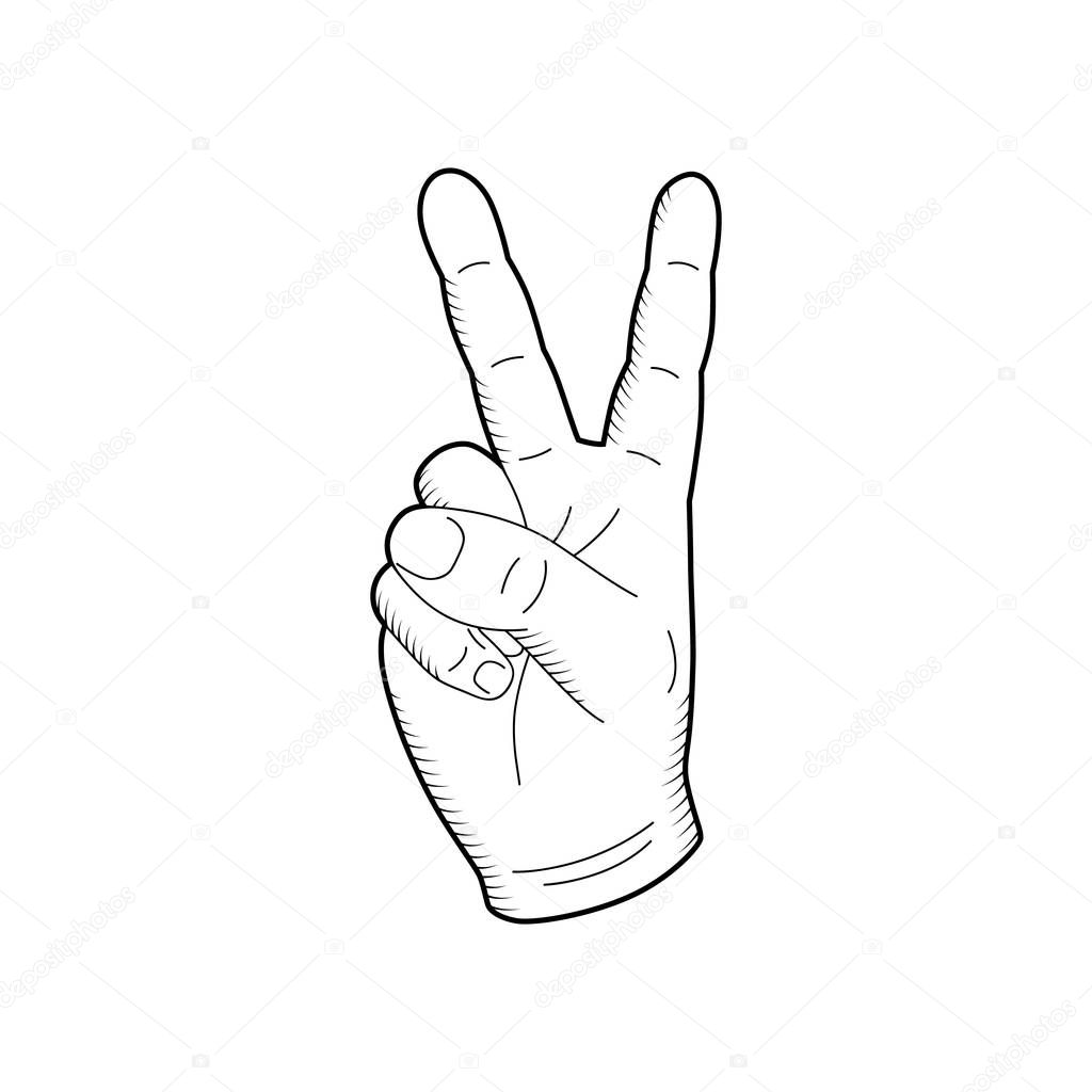 Vettoriale stockGesto della mano schizzo con simbolo di pace . di ©Vivali  #250888846, image size:1024x1024
