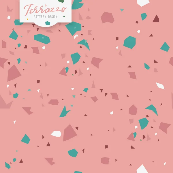 Terrazzo seamless pattern. Pink girly colors. — Stock Vector