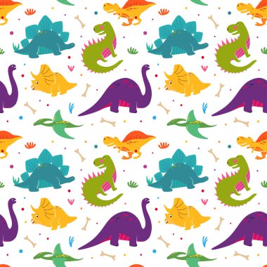 Komik dinozorlar dikiş ler desen.