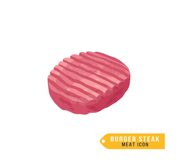 Raw Minced Beef Steak isoliert auf weißem Hintergrund. — Stockvektor
