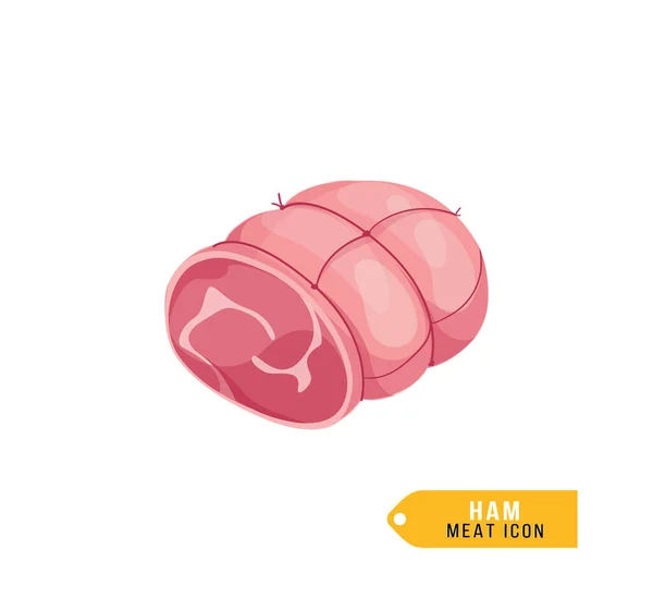 Presunto cru, ícone isolado de carne de porco . — Vetor de Stock