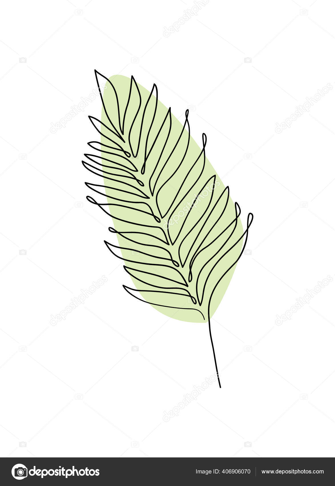 Palm Leaf Continuous Line Drawing One Line Drawing Art Stock Vector C Vivali