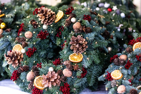 New Years wreath of spruce