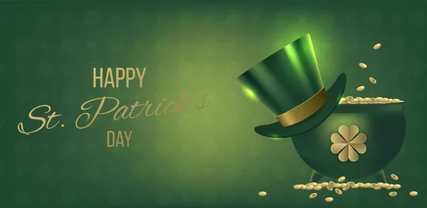 Saint Patricks Day Card med skatt av Leprechaun — Stock vektor