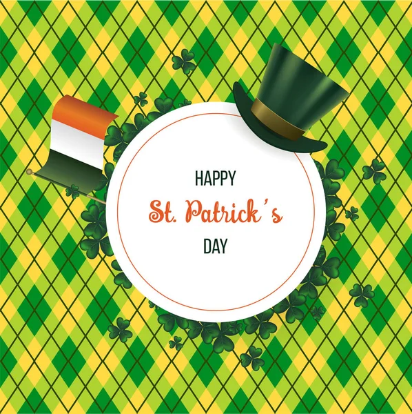 Saint Patricks Day Card med skatt av Leprechaun — Stock vektor