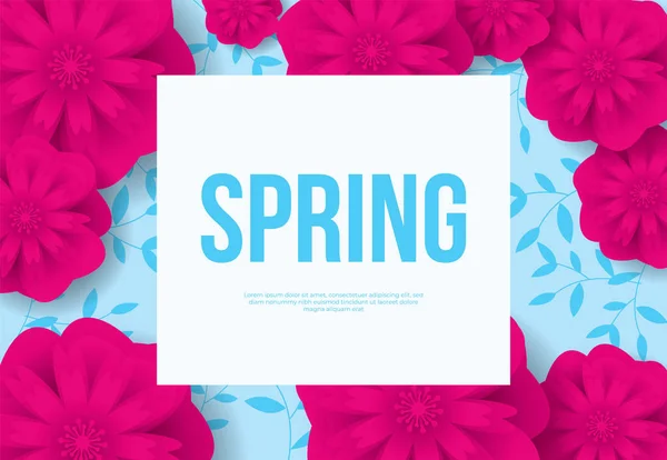 Design Gráfico Floral Primavera com flores coloridas — Vetor de Stock