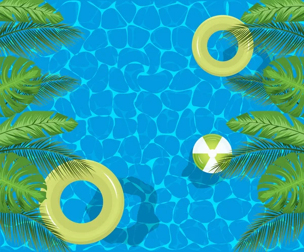 Swimming pool top view background. Vector illustration. — Stock Vector